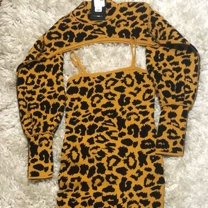 Two- piece leopard print dress
